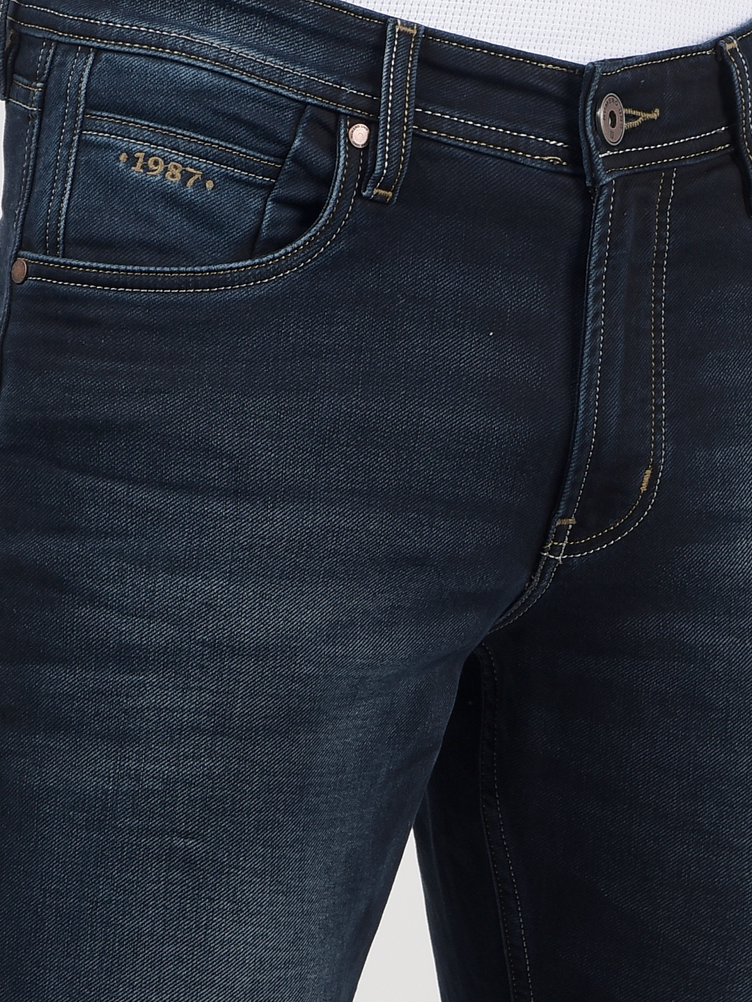 Numero Uno Men Solid Dark Blue Jeans